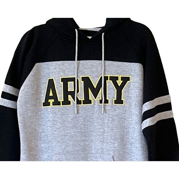 Top of the World Women's Army Logo Hooded Sweatshirt Black Gray Size M NWT - Picture 3 of 7